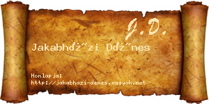 Jakabházi Dénes névjegykártya