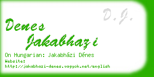 denes jakabhazi business card